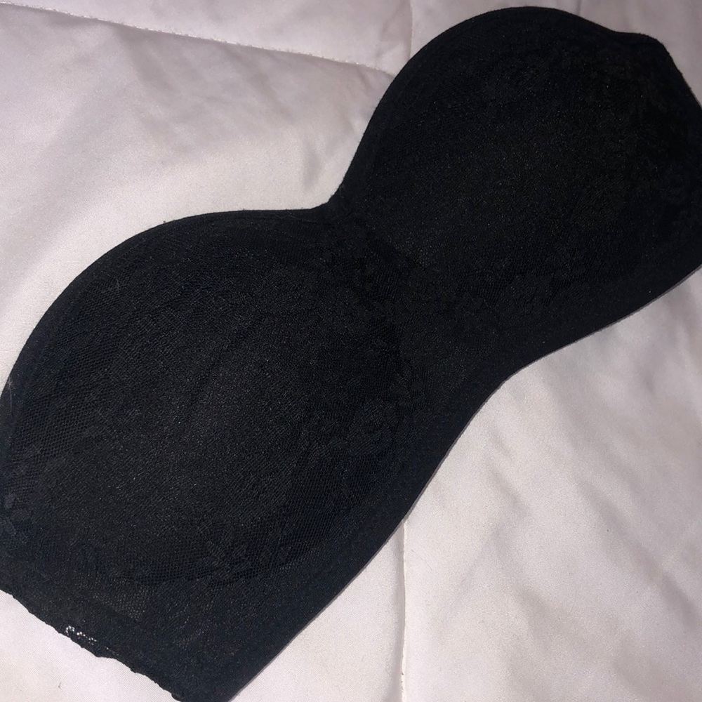 No buckle/clasp strapless lace bandeau bra